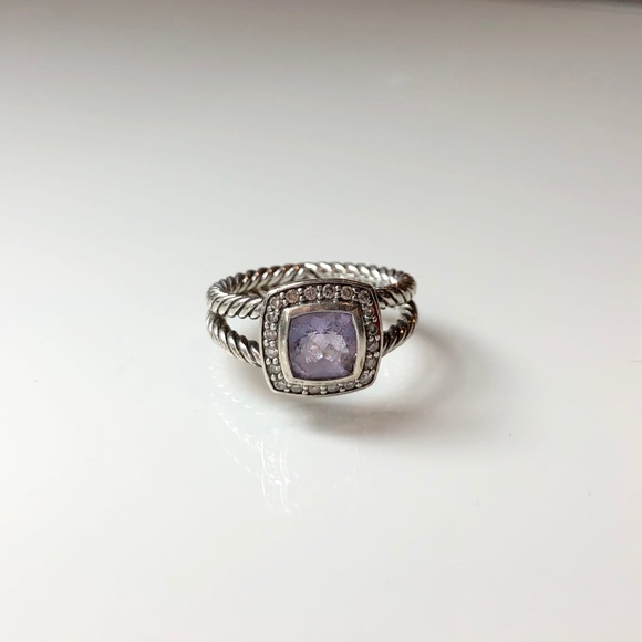 David Yurman Ring with Morganite and Diamonds - Picture 1 of 3